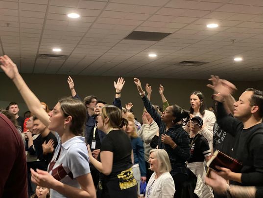 Day 2 of students in Redding, pressing into heaven in an extended way